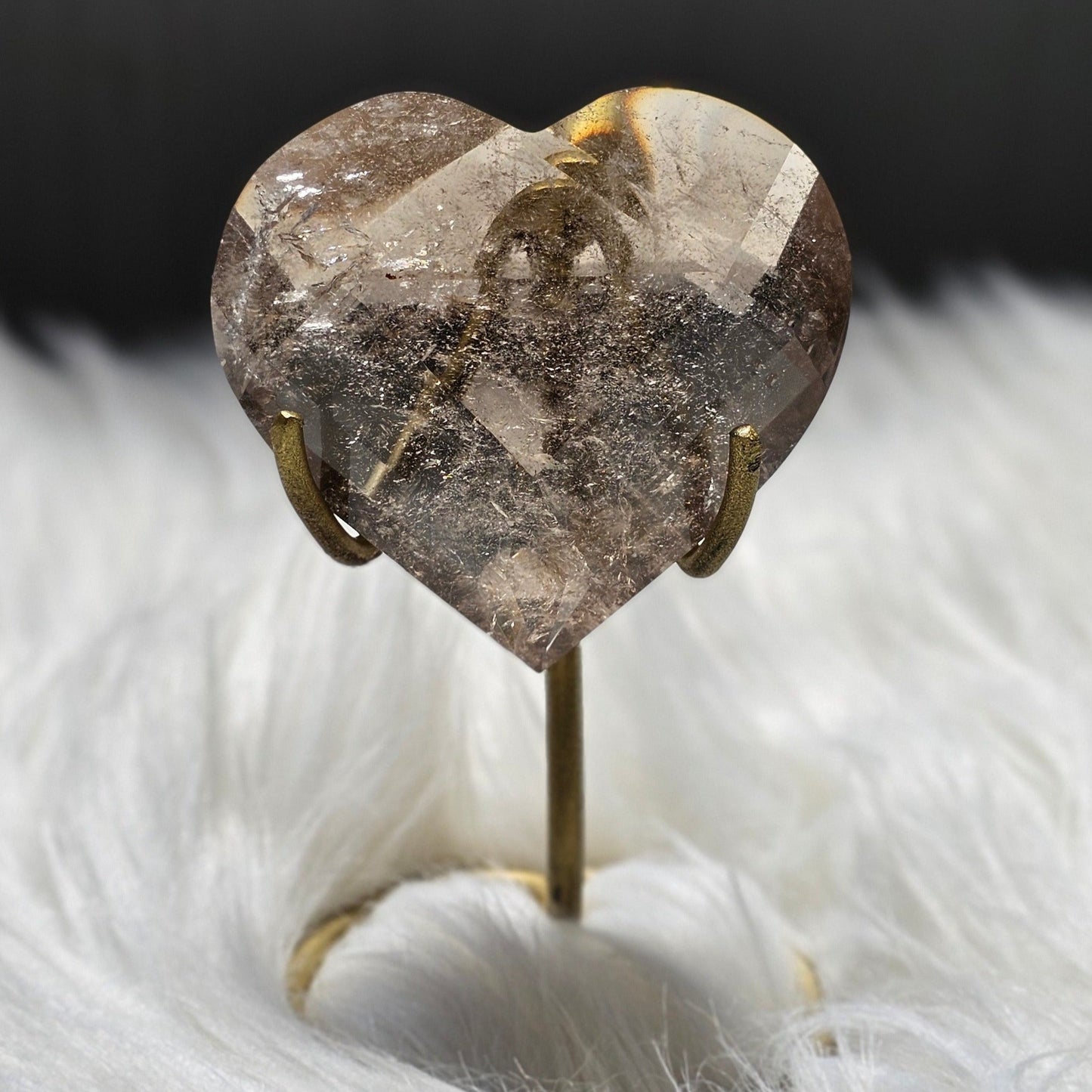 Faceted Smoky Quartz Heart