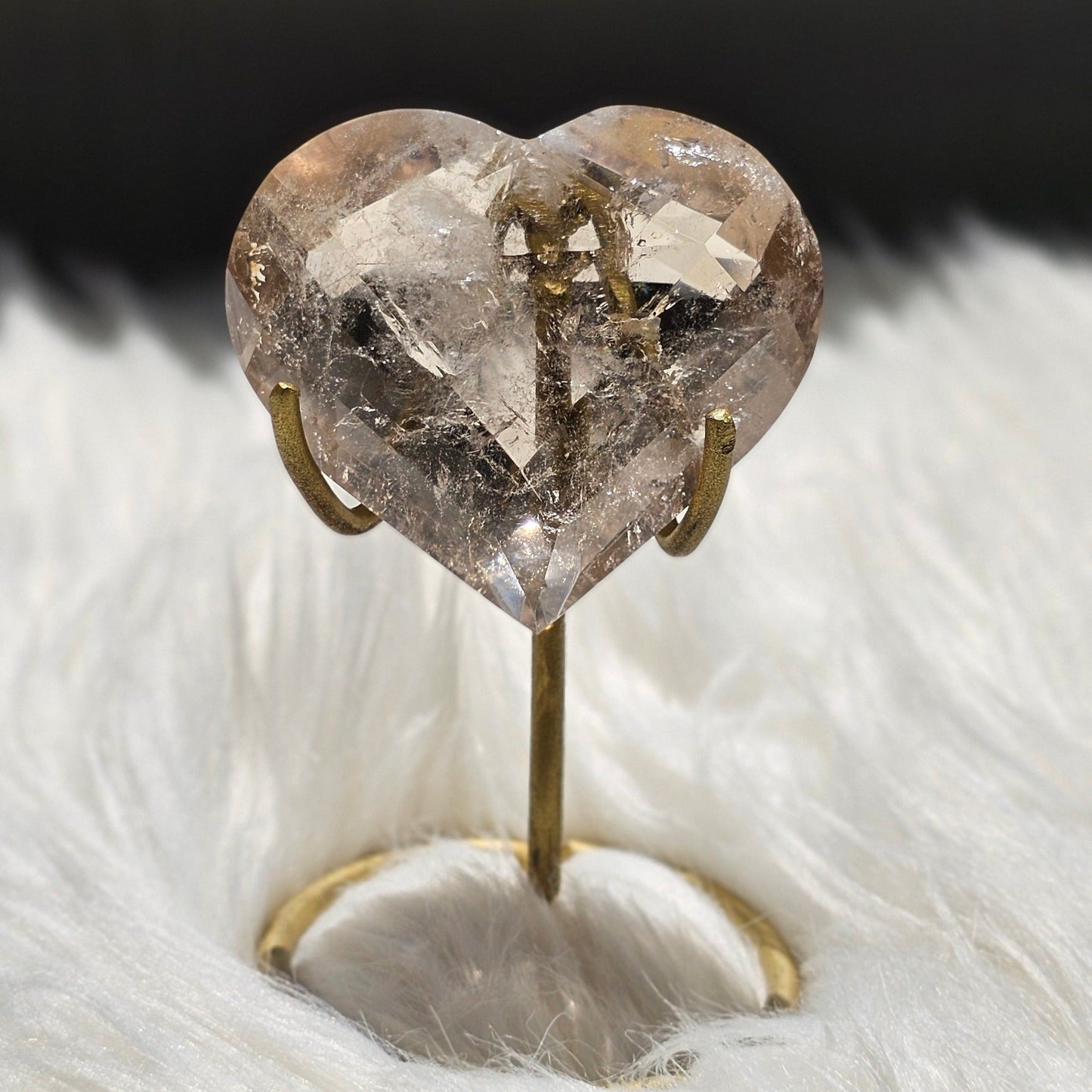 Faceted Smoky Quartz Heart