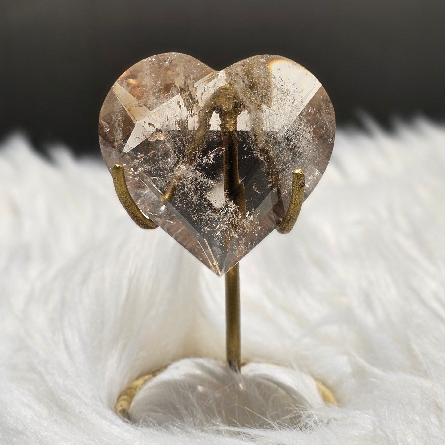 Faceted Smoky Quartz Heart