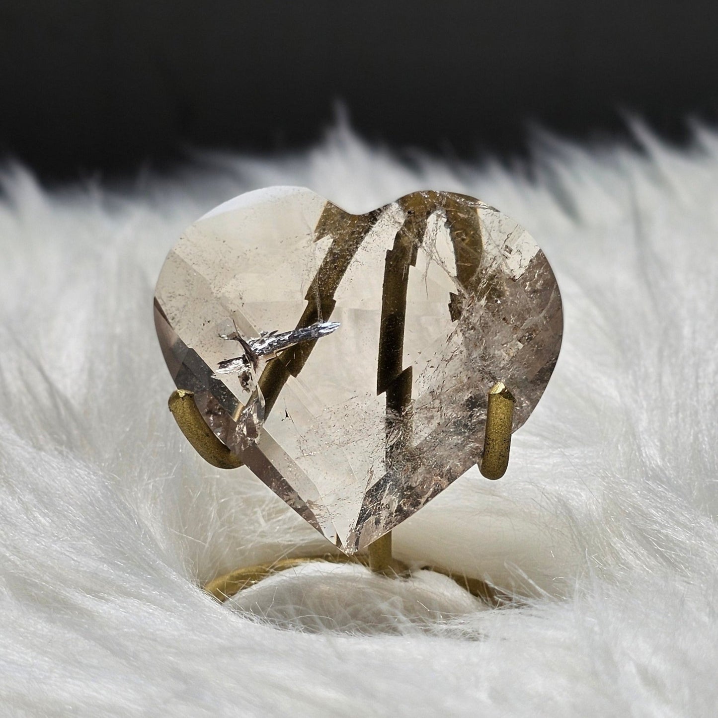 Faceted Smoky Quartz Heart