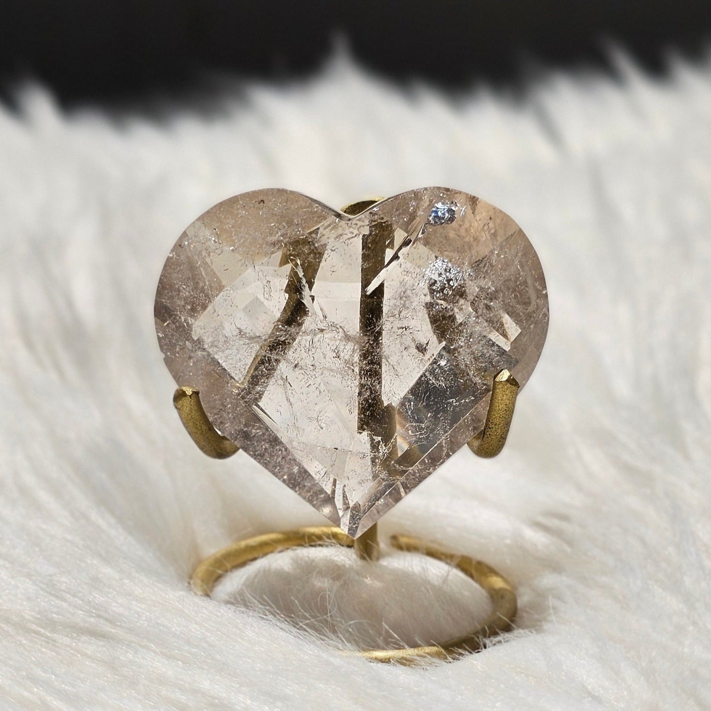 Faceted Smoky Quartz Heart