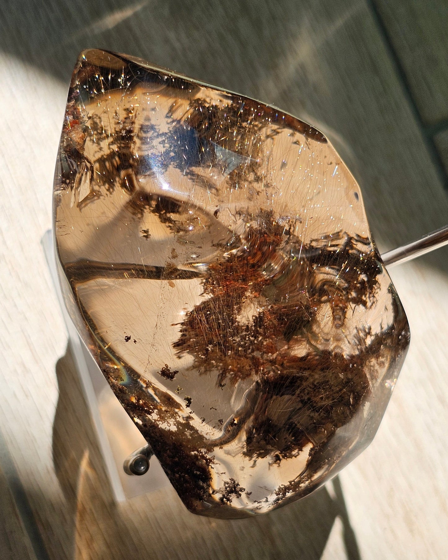 Smoky Quartz with Golden Rutile & Garden Quartz