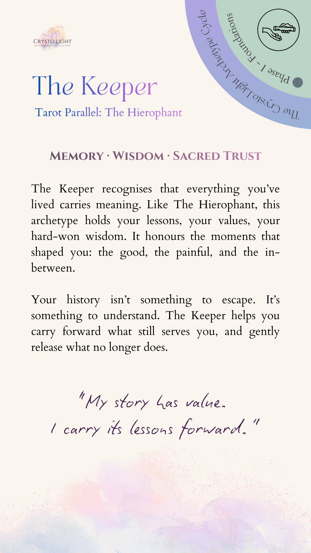 The Keeper | Tarot Parallel: The Hierophant