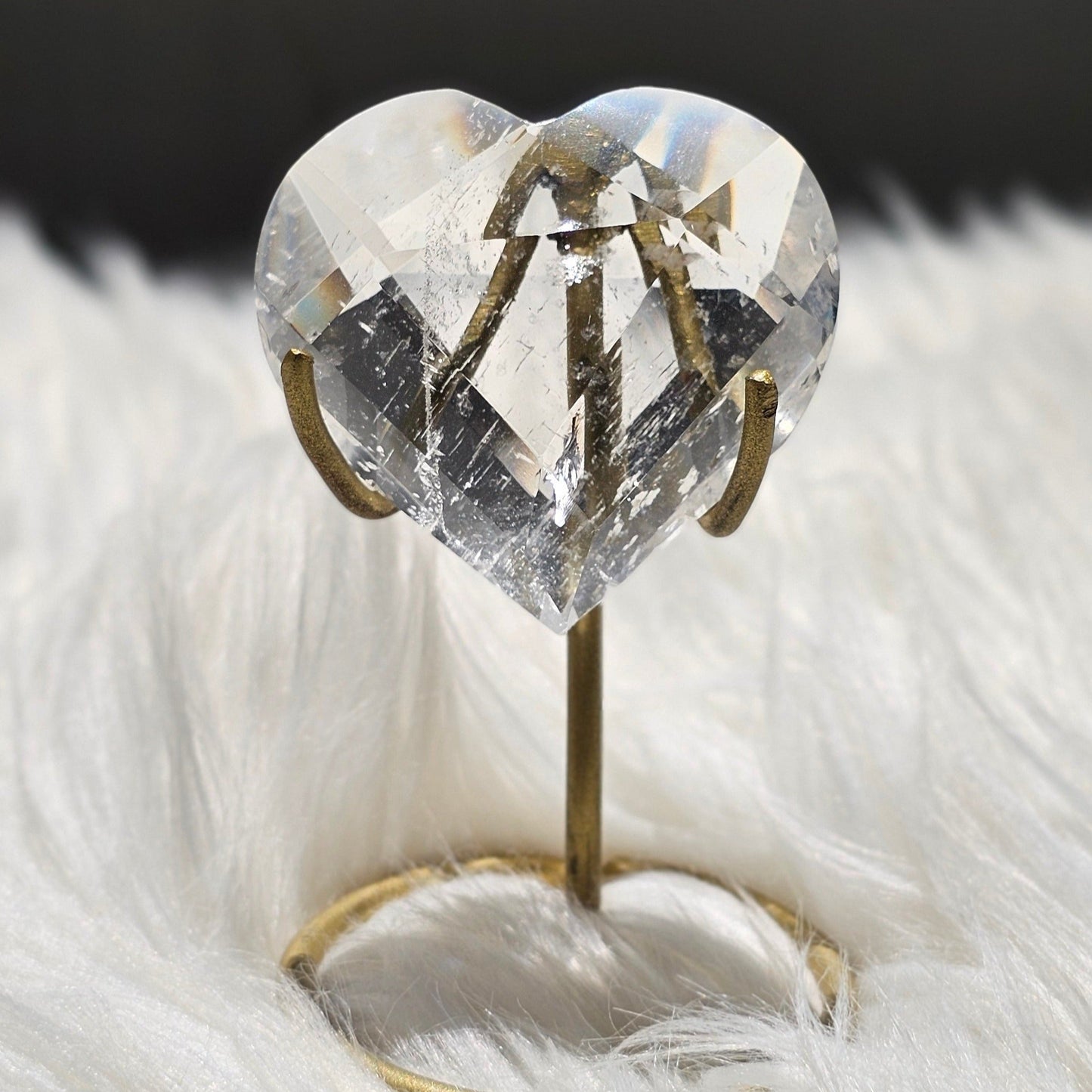 Faceted Lemurian Quartz Heart