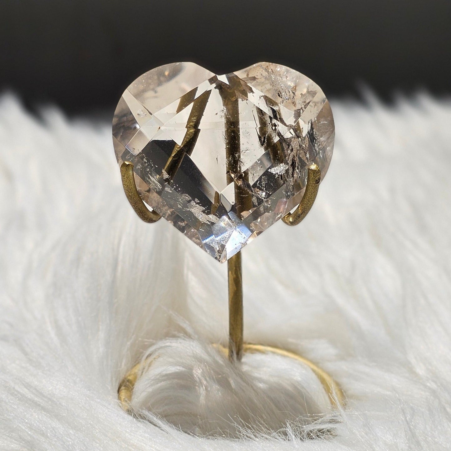 Faceted Smoky Quartz Heart