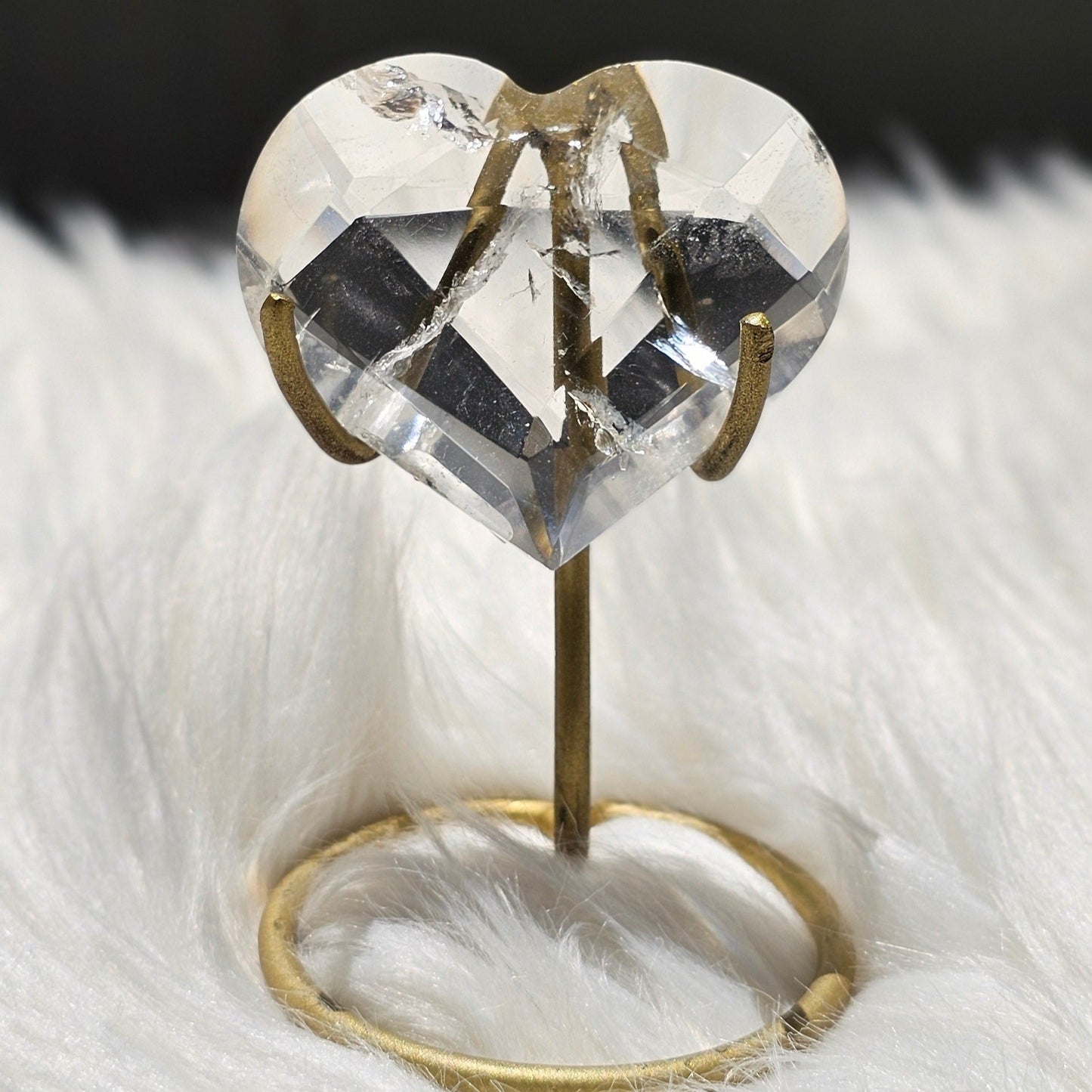 Faceted Lemurian Quartz Heart