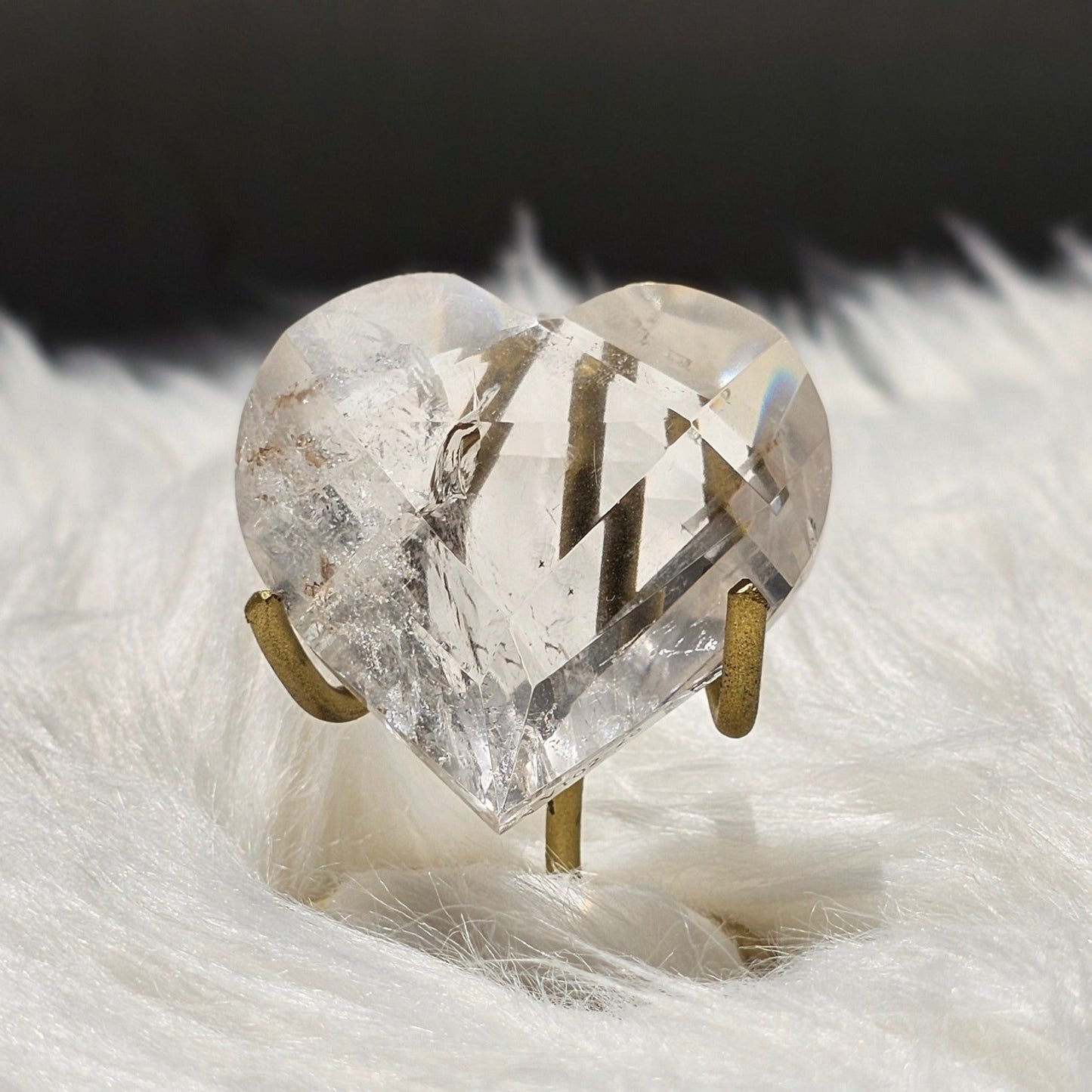 Faceted Lemurian Quartz Heart