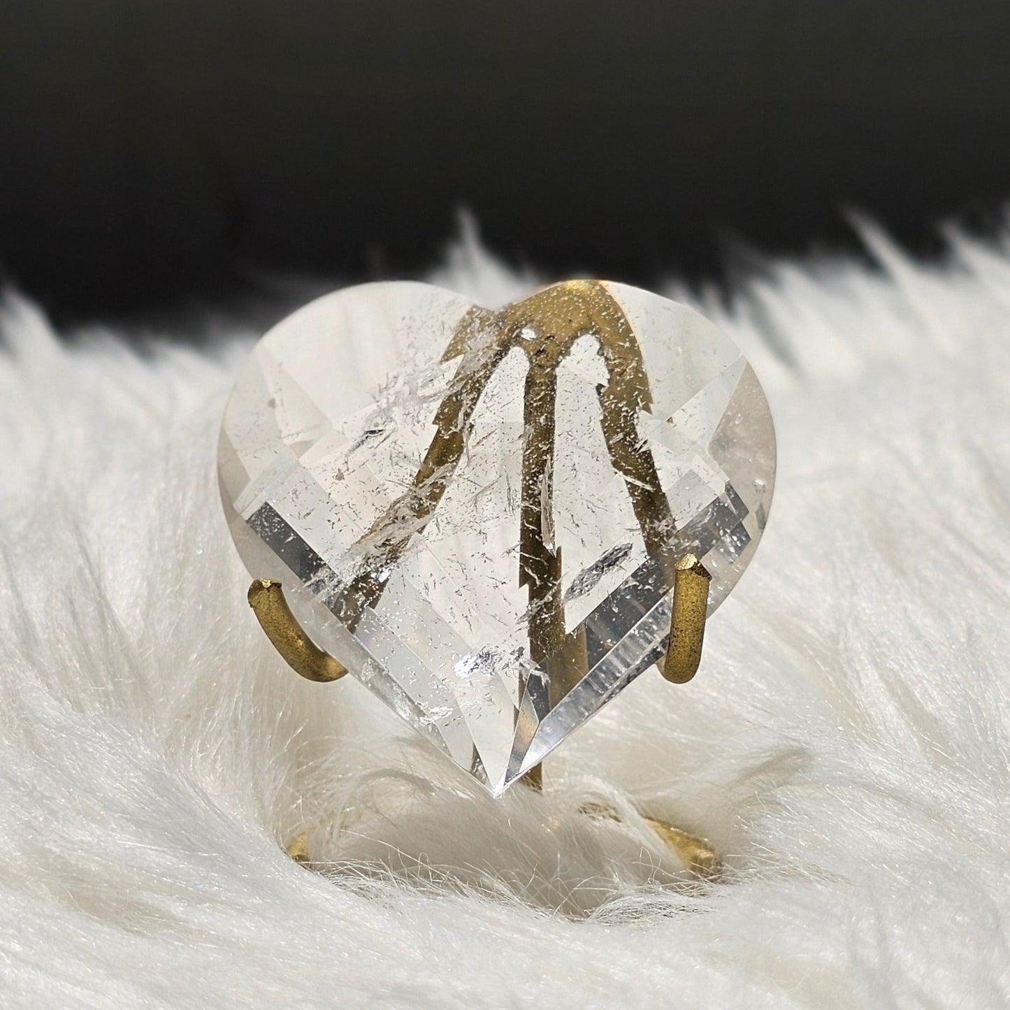 Faceted Lemurian Quartz Heart