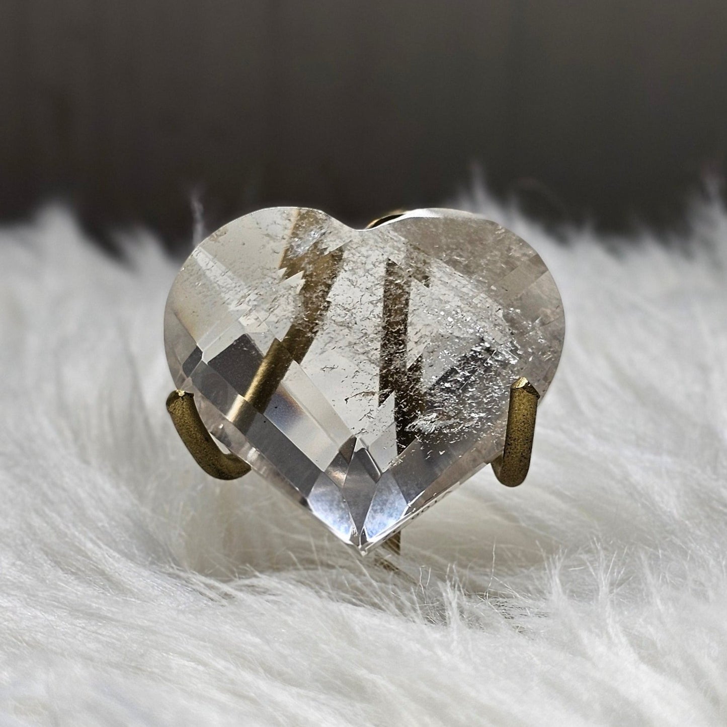 Faceted Smoky Quartz Heart