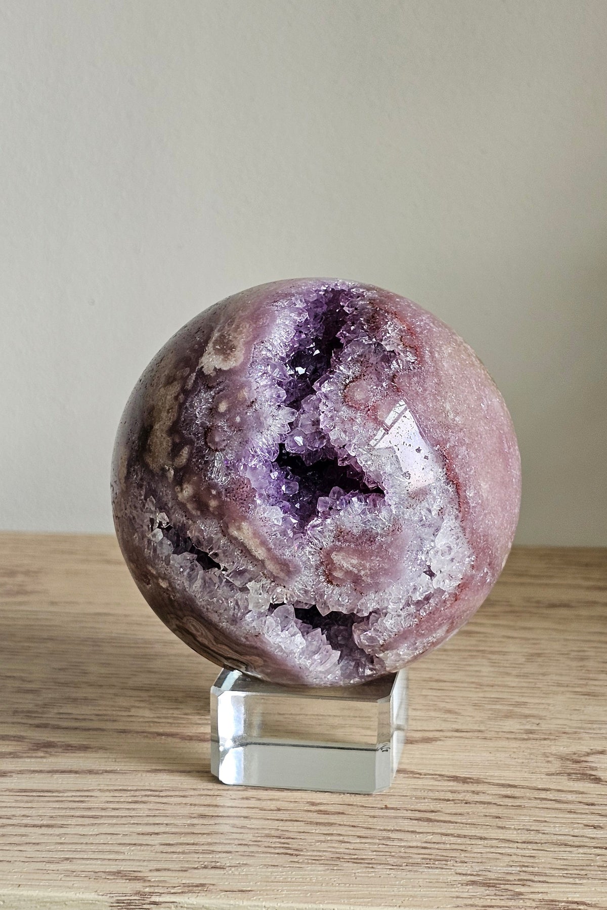 Pink Amethyst Geode Sphere