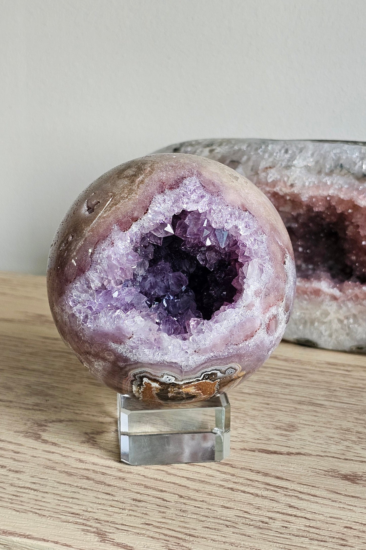 Pink Amethyst Geode Sphere