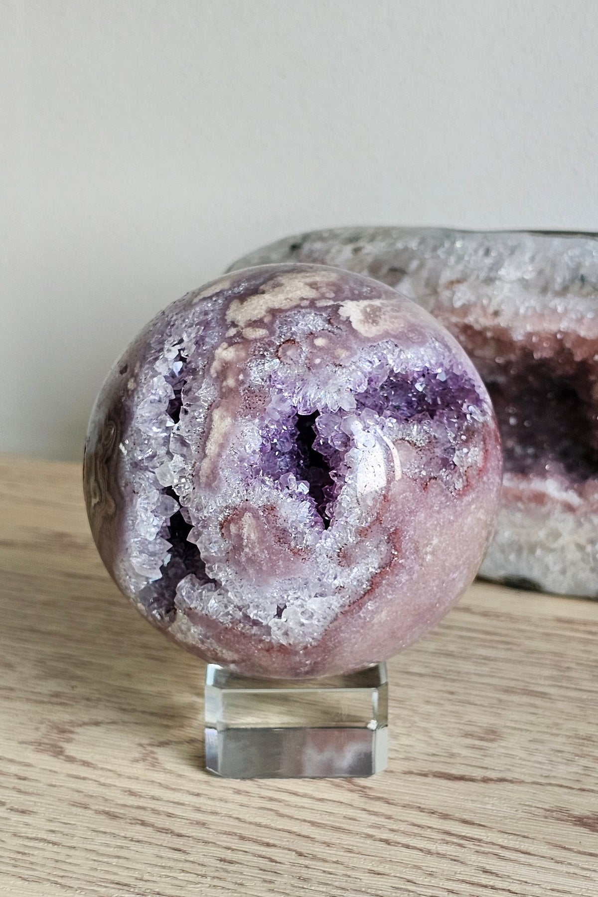 Pink Amethyst Geode Sphere