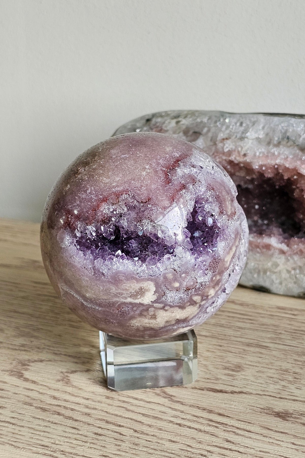 Pink Amethyst Geode Sphere
