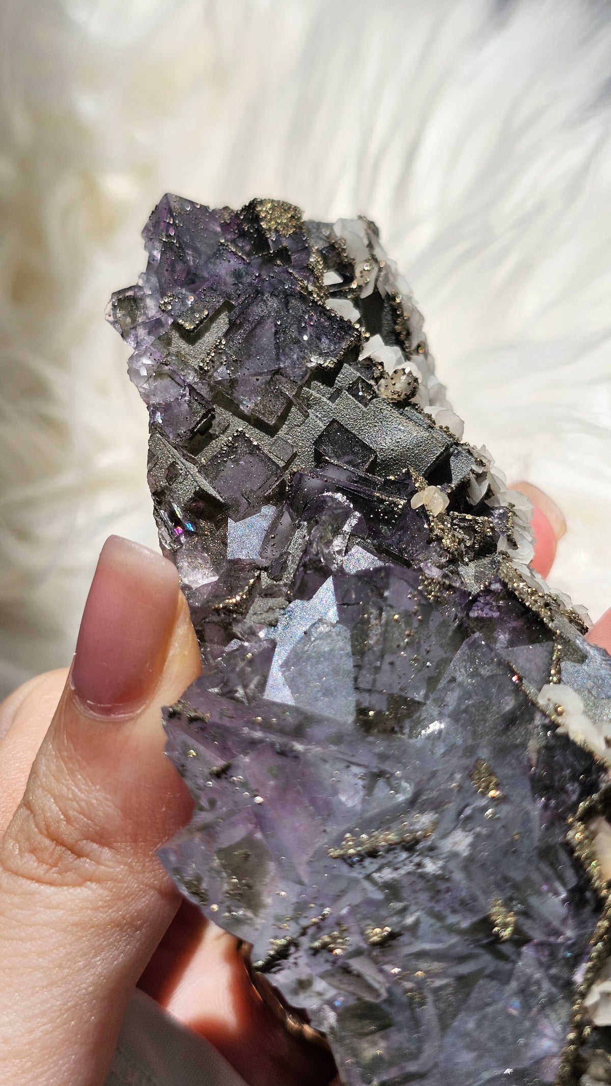 Collector's Yaogangxian Fluorite with Calcite & Pyrite