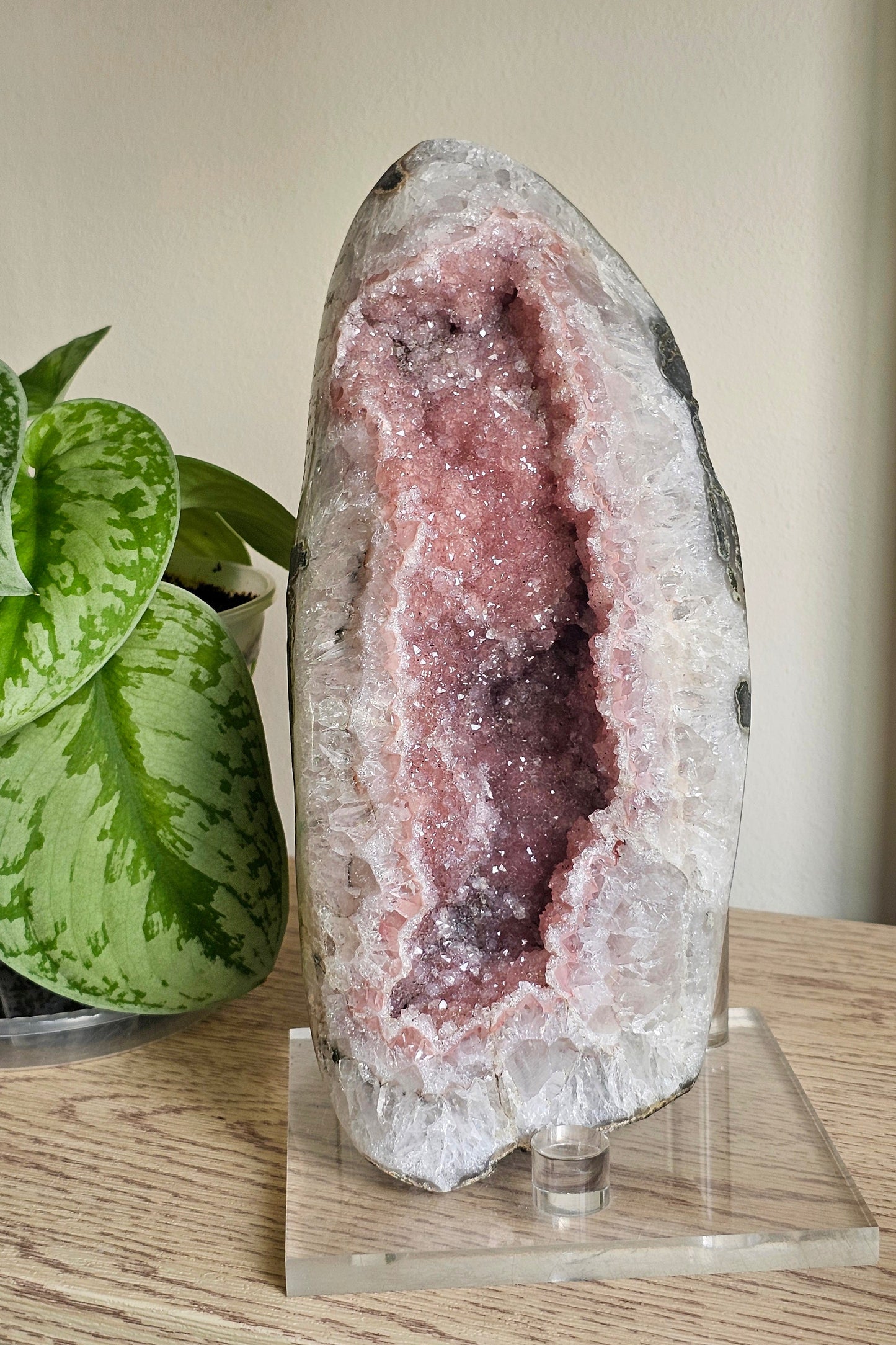 Pink Amethyst Geode Statement Piece