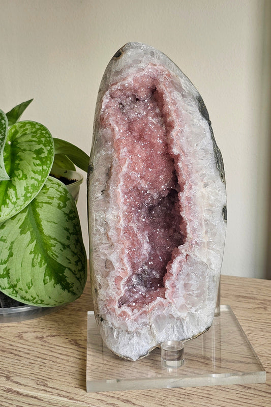 Pink Amethyst Geode Statement Piece