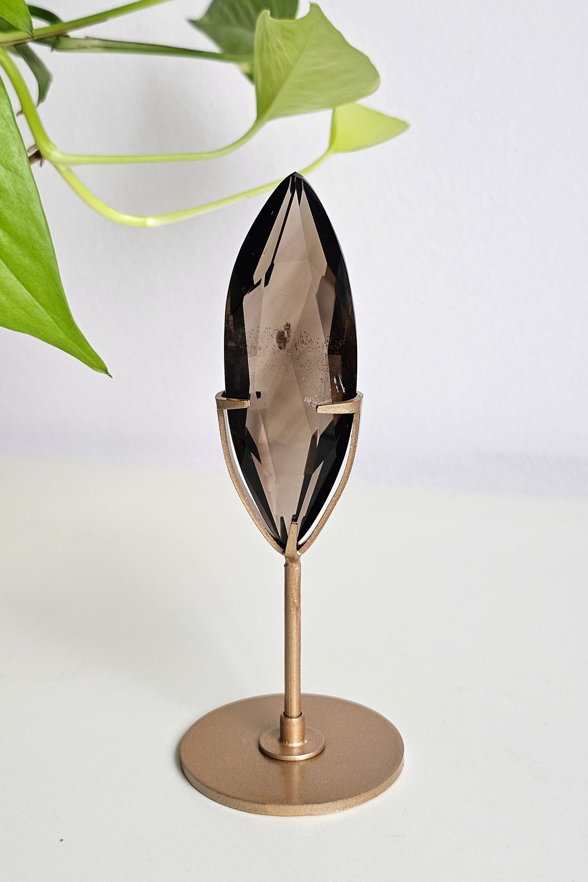 Faceted Smoky Quartz on Stand