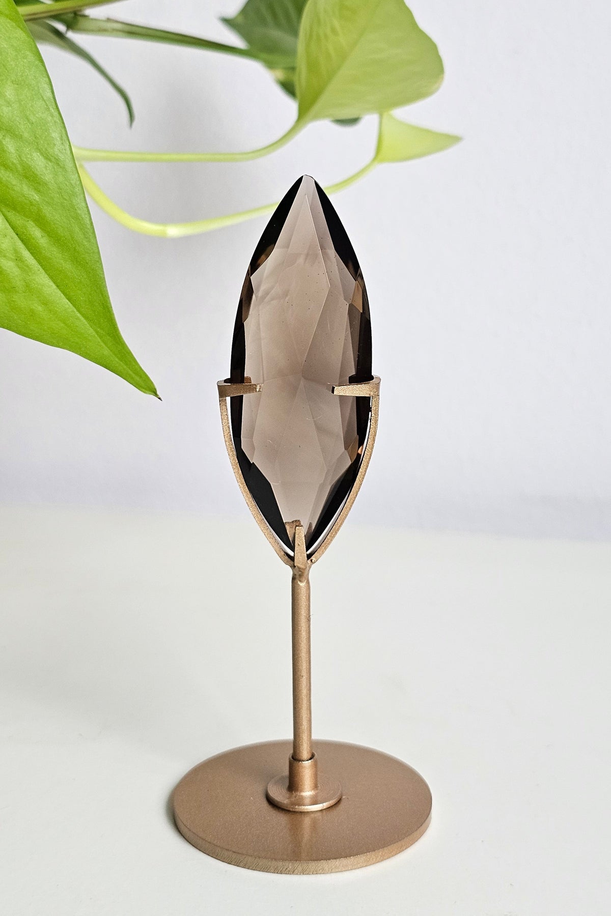 Faceted Smoky Quartz on Stand
