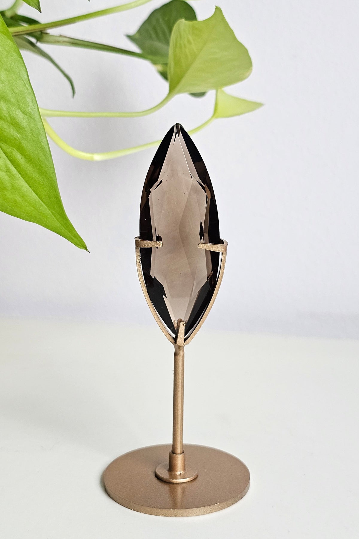 Faceted Smoky Quartz on Stand