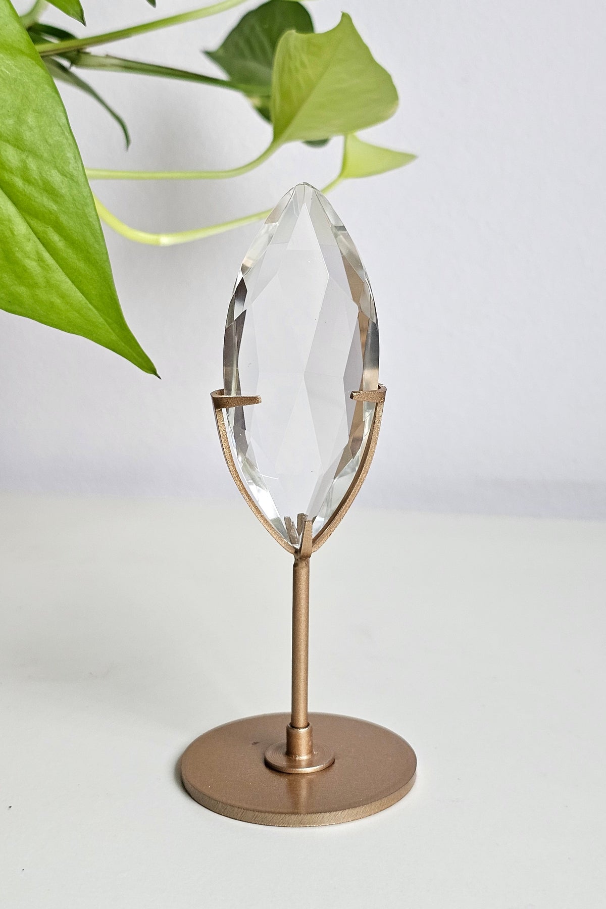 Faceted Clear Quartz on Stand