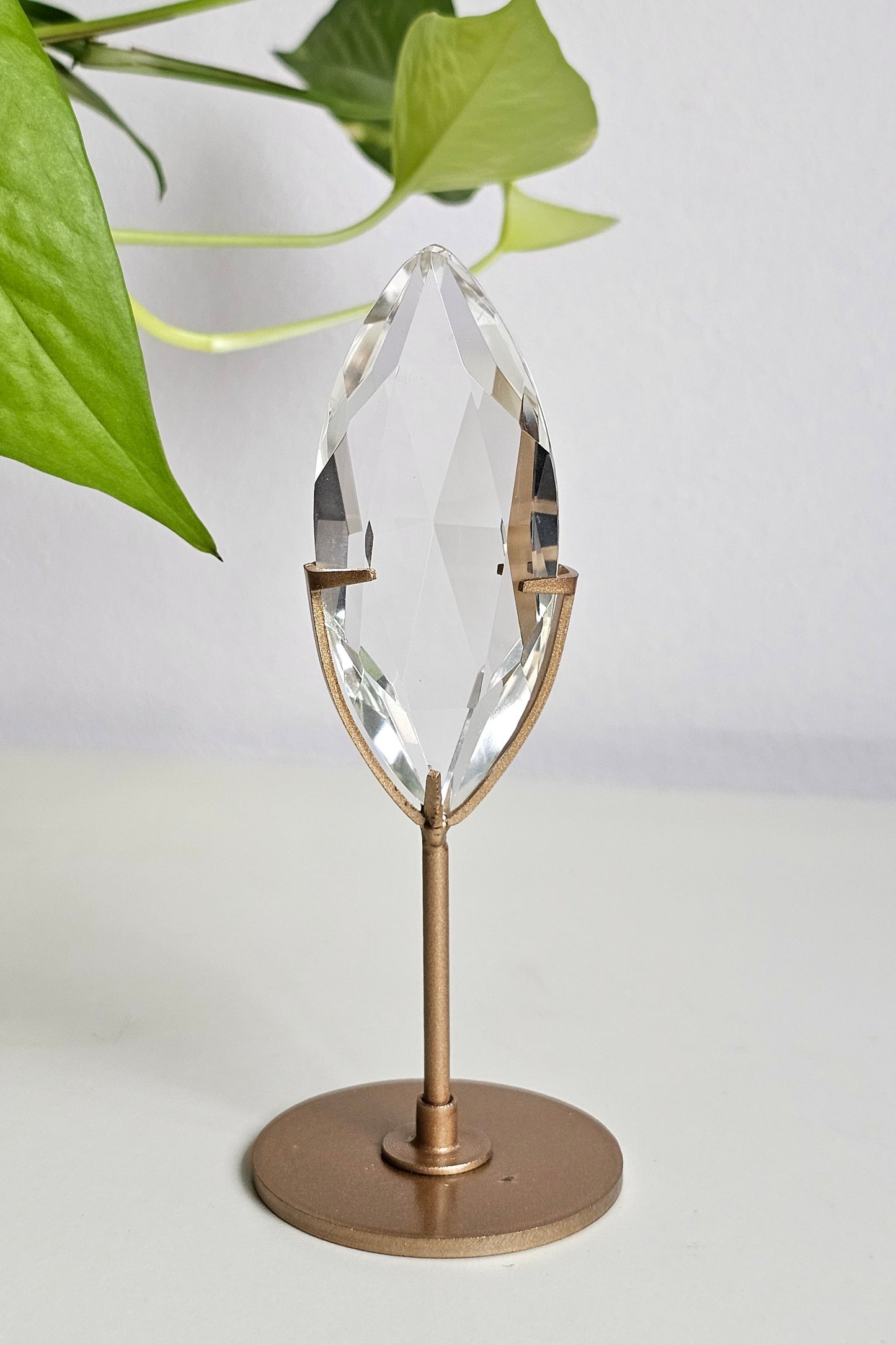 Faceted Clear Quartz on Stand