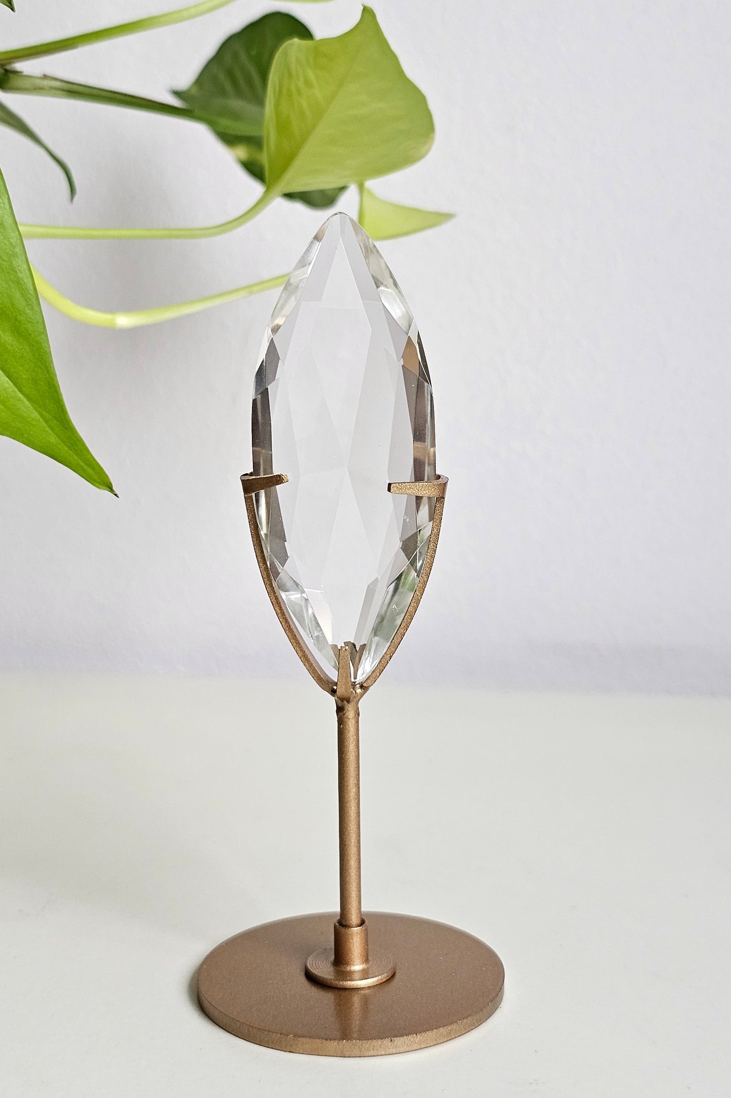 Faceted Clear Quartz on Stand