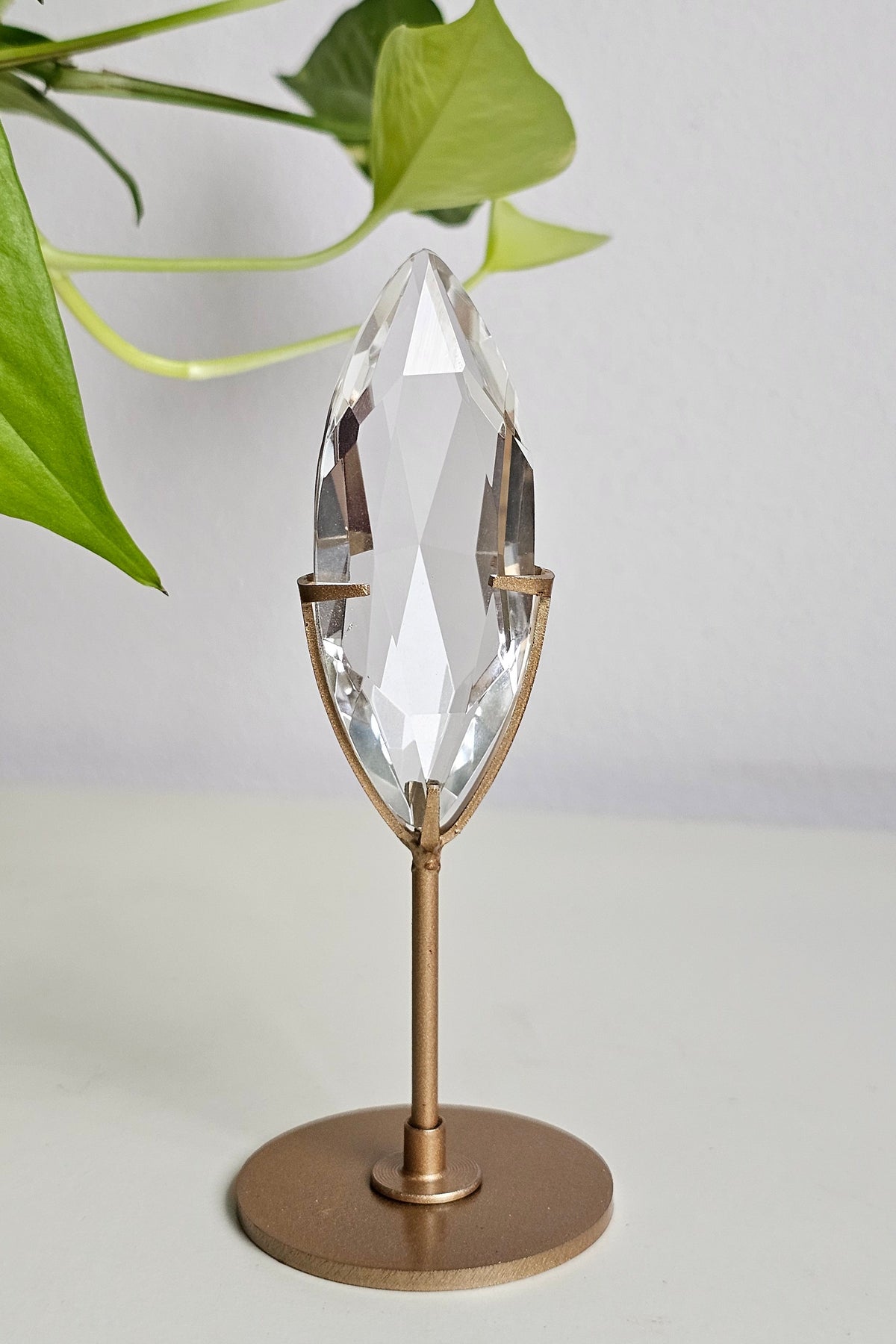 Faceted Clear Quartz on Stand