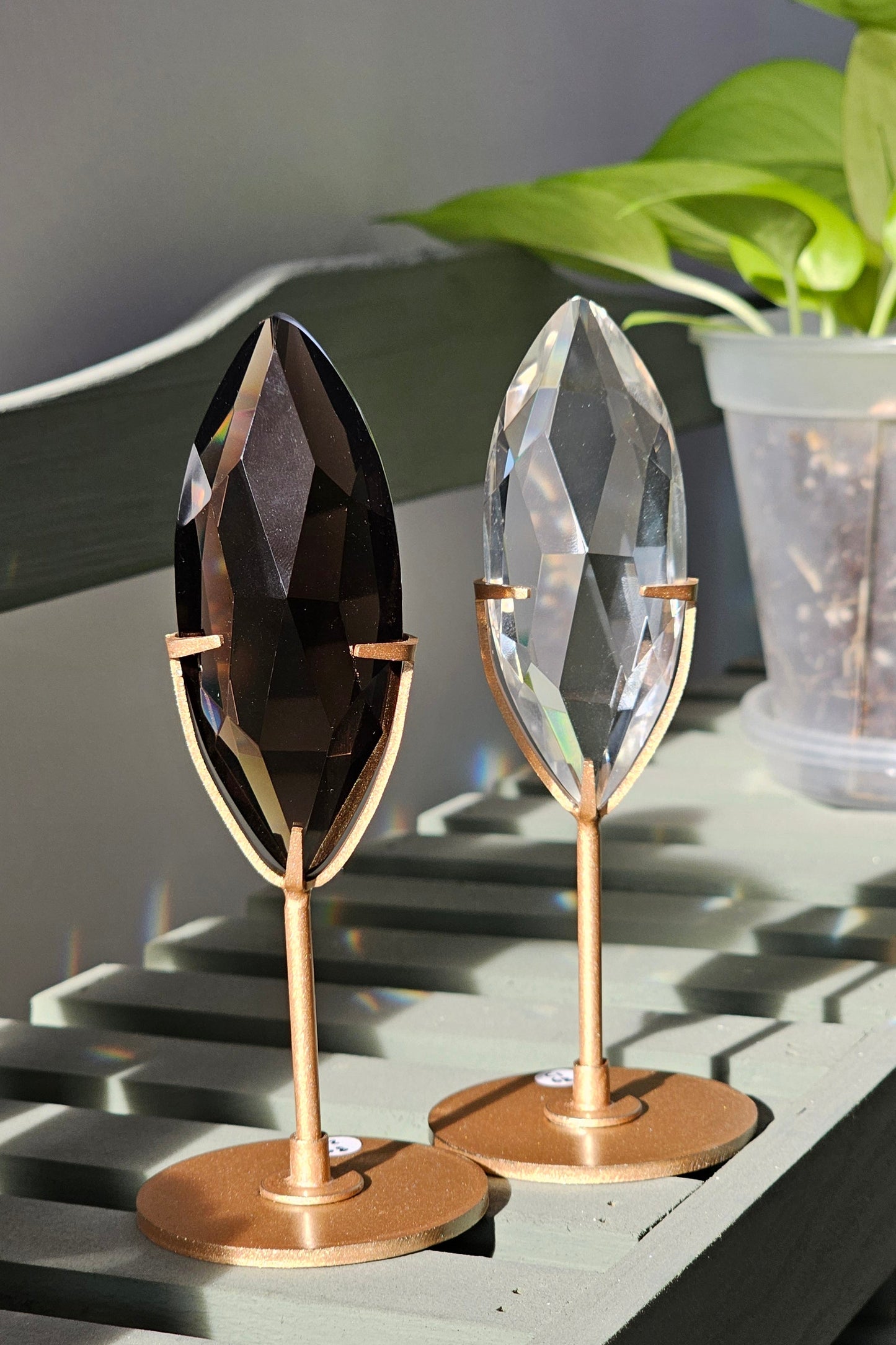 Faceted Smoky Quartz on Stand