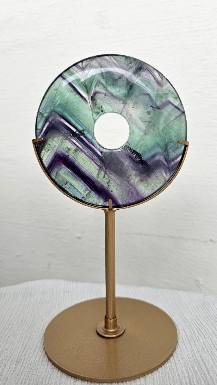 Rainbow Fluorite Donut on Stand