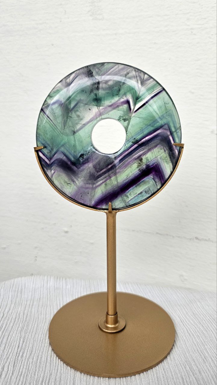 Rainbow Fluorite Donut on Stand