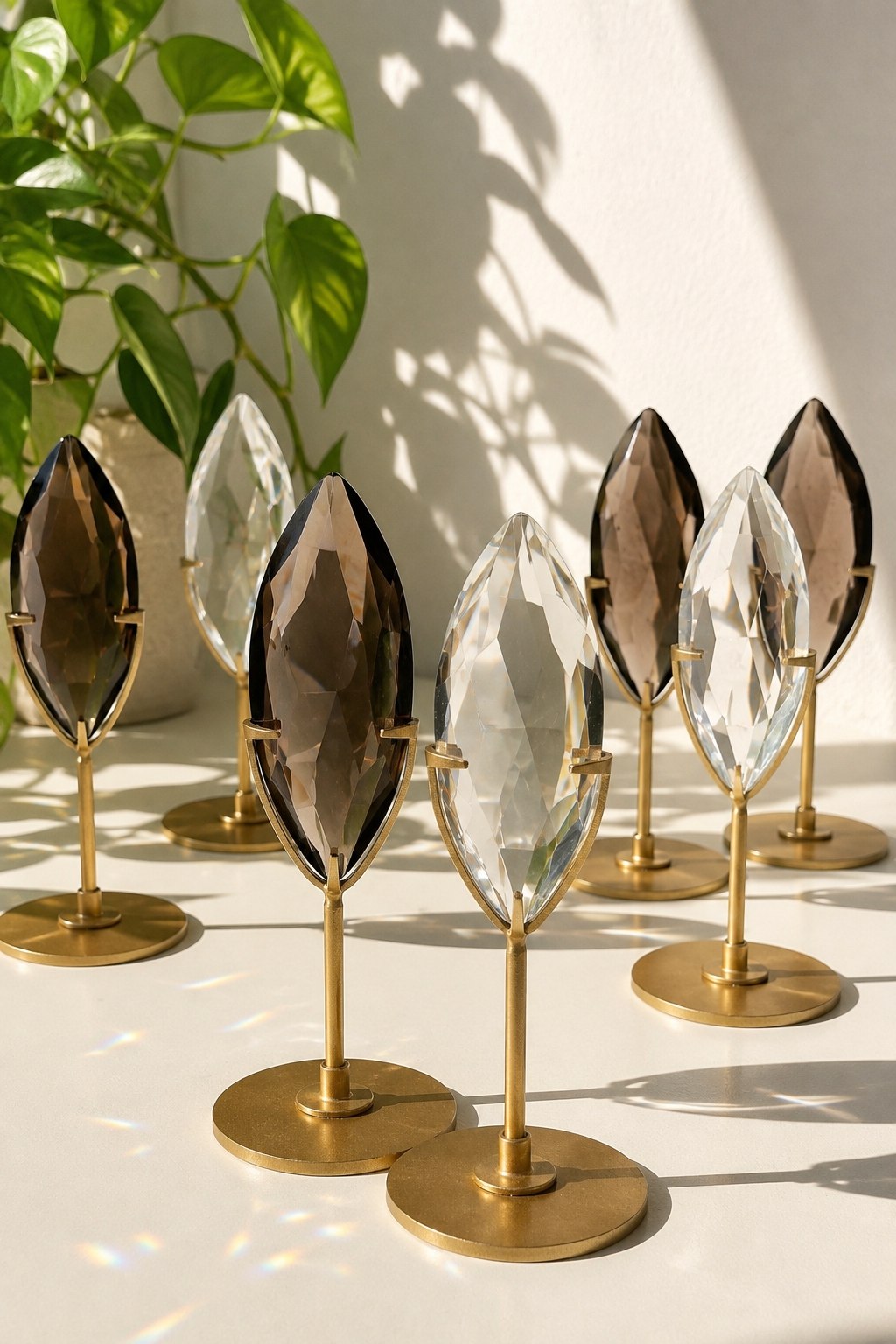 Faceted Smoky Quartz on Stand