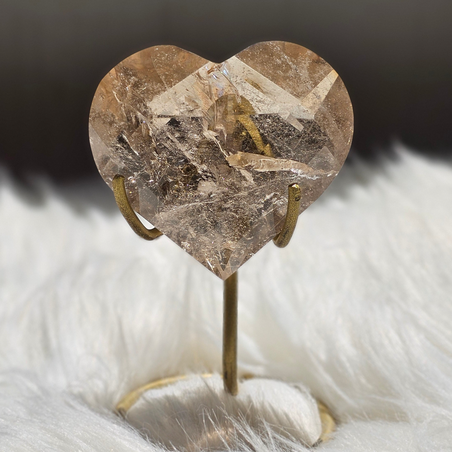 Faceted Smoky Quartz Heart